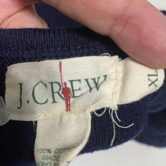 J. Crew Ribbed Navy Crewneck, Long Sleeve Pullover, Size XL - Picture 9 of 10